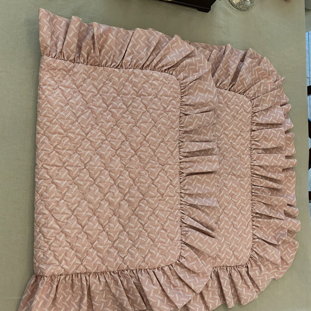 Vintage Waverly Quilted Ruffle Shams
